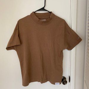 Brown Mock Turtleneck Shirt